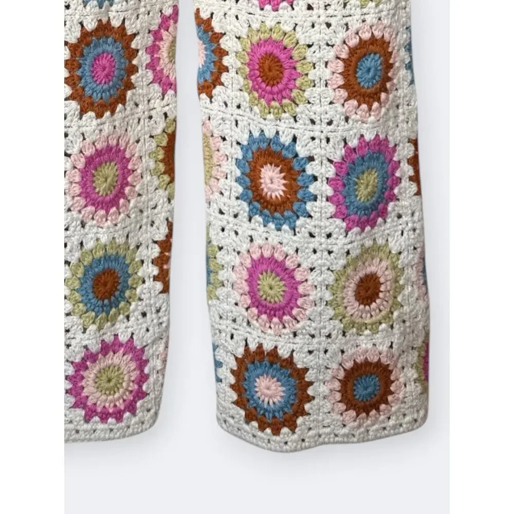 Zara Crochet Knit Pant and Top Set Size 5 Years ( 110cm), Multicolored
